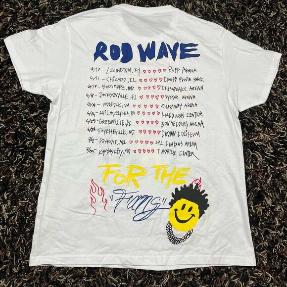 Rod Wave Soul Fly For The Fans White Tee T Shirt Mens Sz M New - Picture 3 of 5